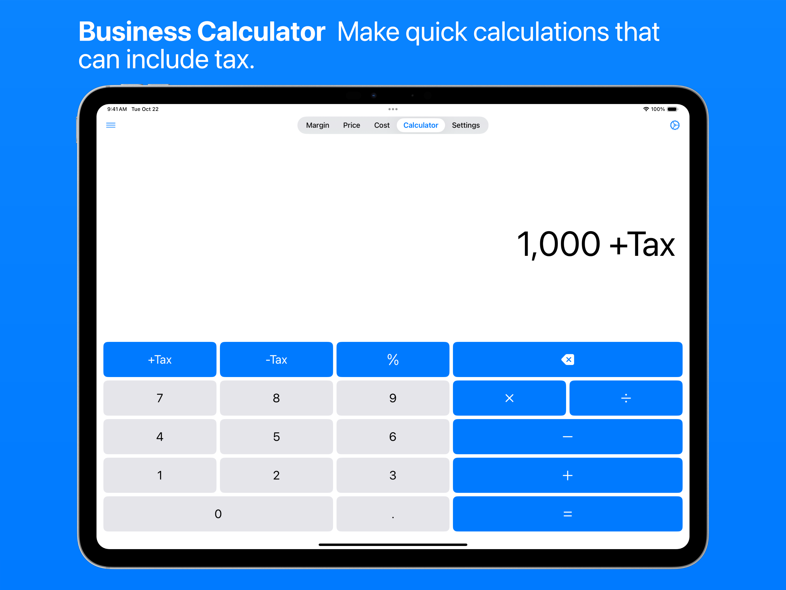 Business Calculator on iPad